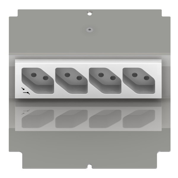 Produktbild UBD 165 180  -  Steckdoseneinsatz für 2 FLF inkl. 1x 4xT13/s, weiss